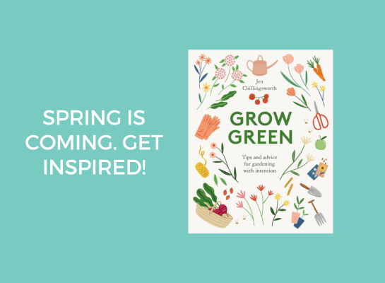 reading recommendations from our staff. image of Green Green, tips on gardening with intention. 